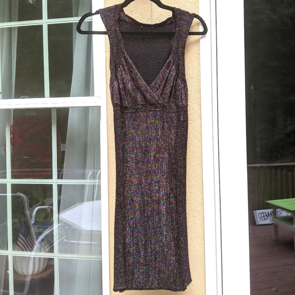 Bling bling deep V neck mini dress